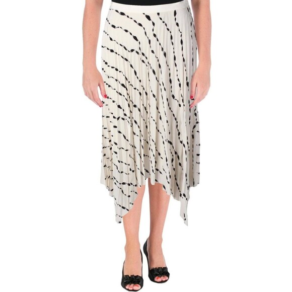 Helmut Lang Silk Printed Pleated Size 4 Women Skirt - Picture 11 of 11